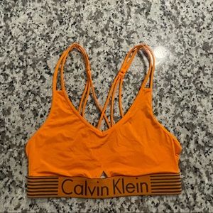 Calvin Klein Orange Sports bra: never worn, size medium
